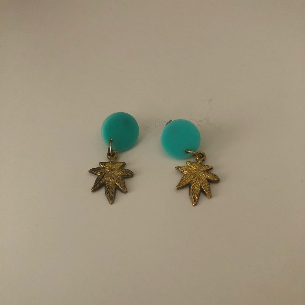 Cannabis leaf earrings